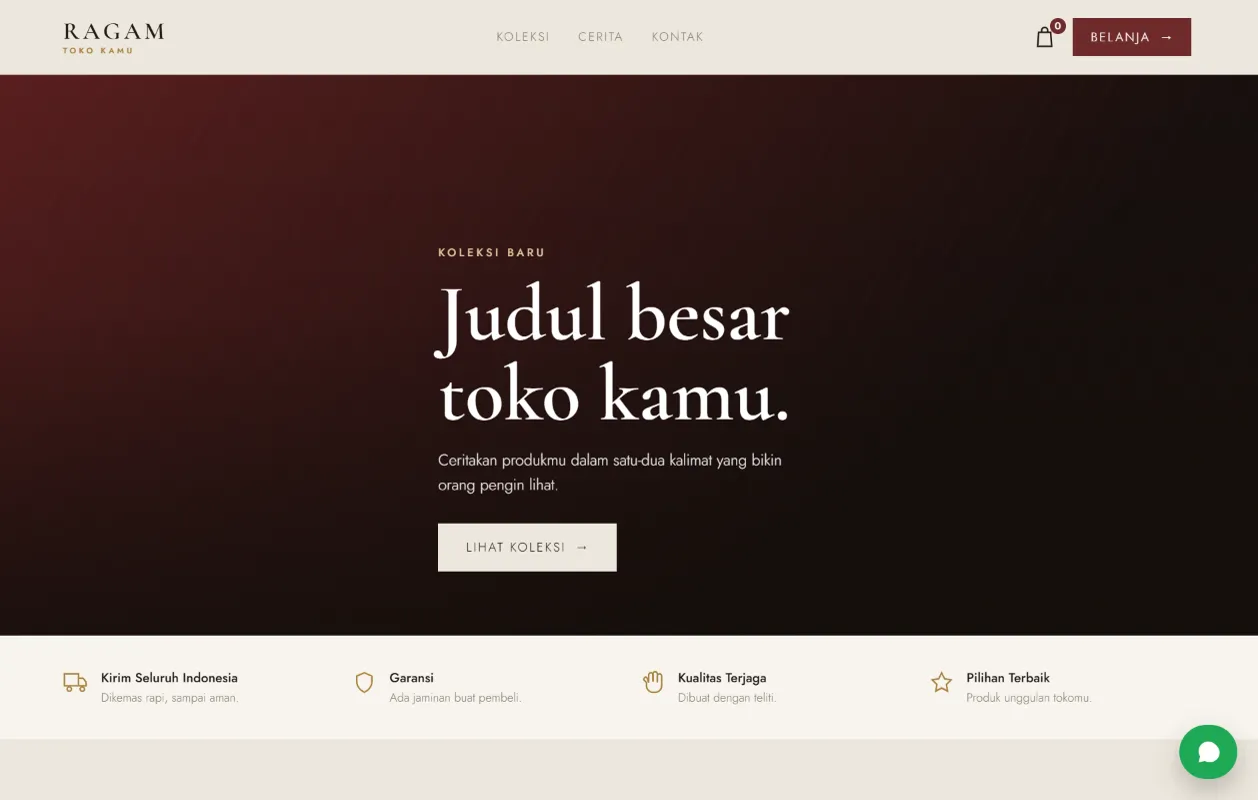 Template RAGAM - toko dan jualan online
