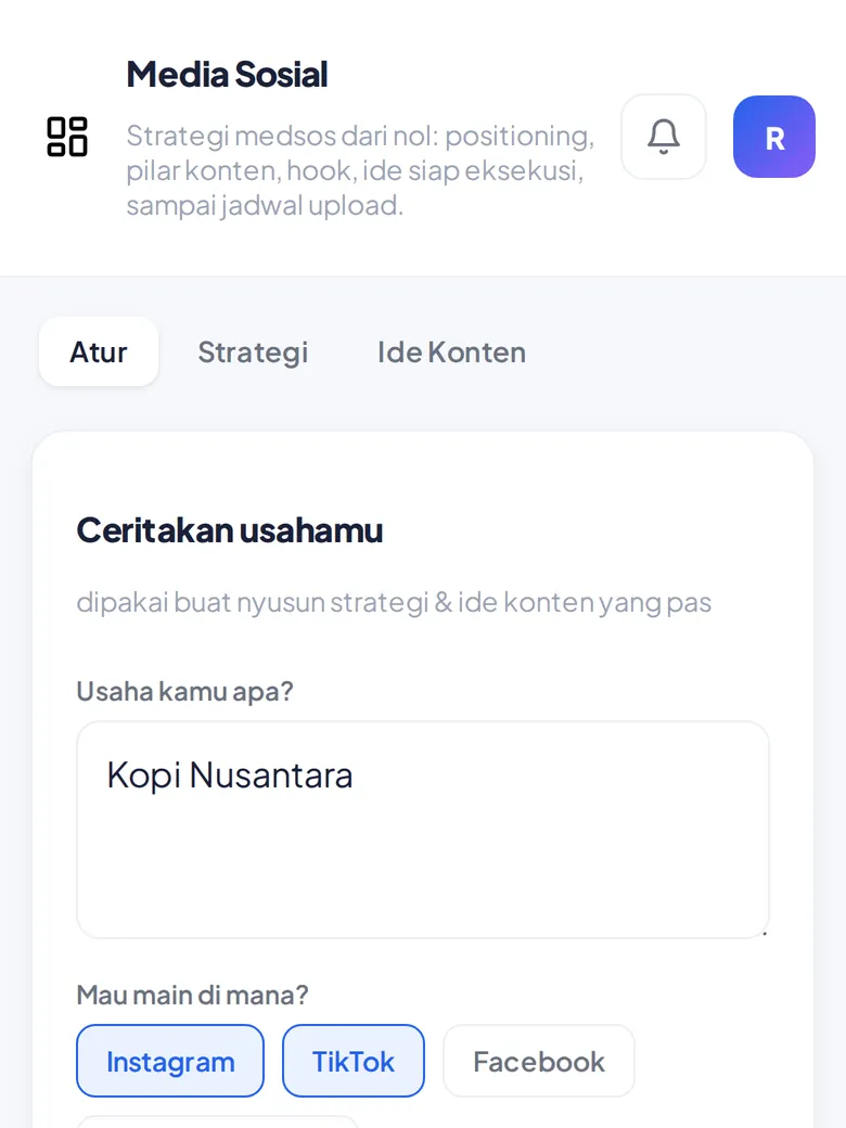 Atur platform dan gaya kontenmu (tampilan HP)